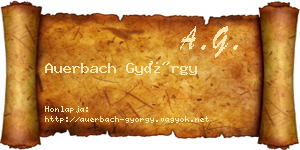 Auerbach György névjegykártya